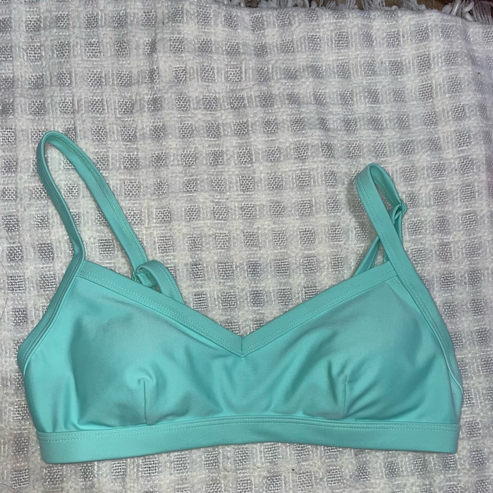 Teal Target bikini top